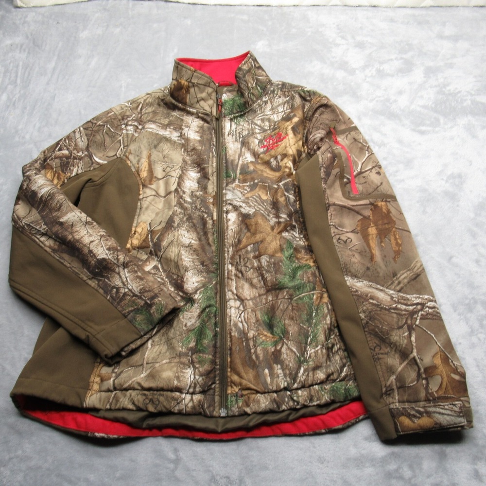 Realtree Jacket Women XL Brown Camo Insulated Pockets Lined Full Zip Hunting